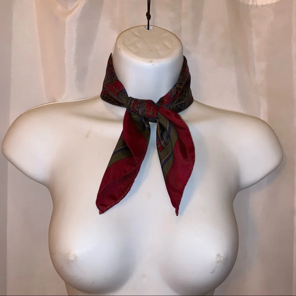 vintage CHRISTIAN DIOR MONSIEUR paisley SILK gavroche scarf